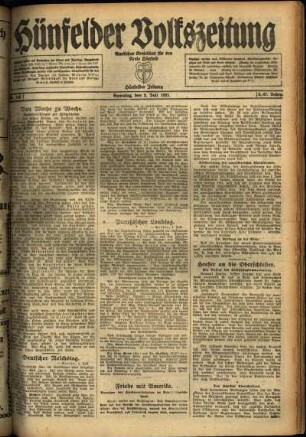 Ausgabe vom Samstag, den 02. Juli 1921.