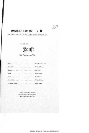 Faust Der Tragödie erster Teil