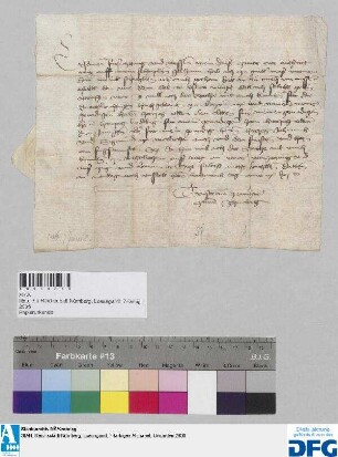 Tristram Czennger zum Schneberg erbietet sich der Stadt Nürnberg zu rechtlichem Austrag vor Herzog Otto sen. von Bayern, Herzog Ludwig von Bayern, Herzog Otto jun. von Bayern, Herzog Johann und Sigmund von Bayern.