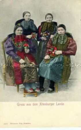 Bäuerinnen aus dem Altenburger Land in Tracht