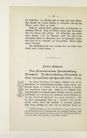 Dritter Abschnitt. Das Emporkommen Brandenburg-Preußens. Die Entwicklung Österreichs zu einer europäischen Großmacht (1640-1740)