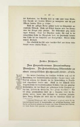 Dritter Abschnitt. Das Emporkommen Brandenburg-Preußens. Die Entwicklung Österreichs zu einer europäischen Großmacht (1640-1740)