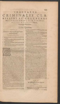 Tractatus Criminalis ... Liber Quartus.