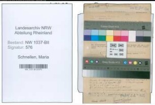 Entnazifizierung Maria Schnellen , geb. 27.02.1897 (Lehrerin)