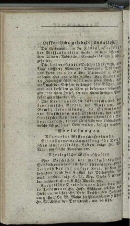 Vorlesungen