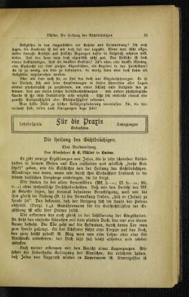 ¬Die¬ Heilung des Gichtbrüchigen : eine Vorbereitung