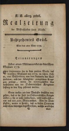 Achtzehentes Stück