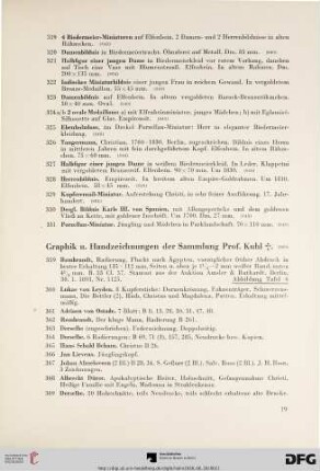 Graphik u. Handzeichnungen der Sammlung Prof. Kuhl (Nr. 359-377)