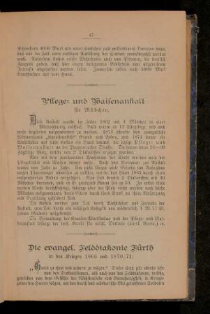 Pflege- und Waisenanstalt für Mädchen.