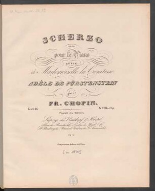 Scherzo pour le piano ... oeuv. 31
