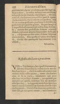 Risposta alln Lettera precedente.