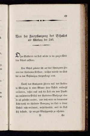 Von der Fortpflanzung des Schalles als Wirkung der Luft.