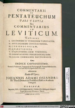 Sive Commentarius In Leviticum