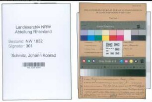 Entnazifizierung Johann Konrad Schmitz , geb. 15.10.1892 (Landesoberinspektor)
