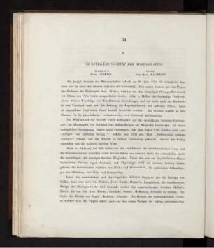II. Die königliche Societät der Wissenschaften
