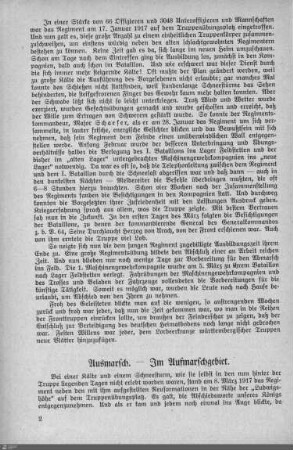 Ausmarsch - Im Aufmarschgebiet