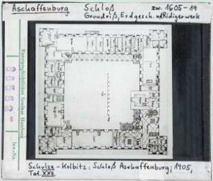 Aschaffenburg: Schloss, Grundriss Erdgeschoss und Ridigerwerk