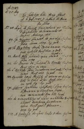 Ex Catalogo Libr. Hag. Comit. d. 11. Jul. 1747. p Eustach de Haen.