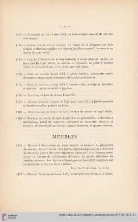 Meubles (Nr. 1170 - 1254)