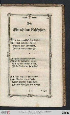 Die Allmacht des Schöpfers