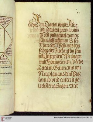 - 131v Lucas Gauricus: Astrologischer Traktat