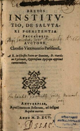 Brevis Institvtio, De Salvtari Poenitentia Peccatoris