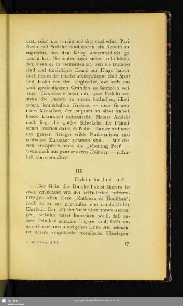 III. Dublin, im Juni 1918