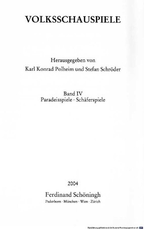 Volksschauspiele, 4. Paradeisspiele, Schäferspiele