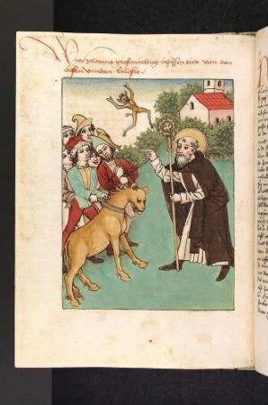 Hilarion treibt den Teufel aus einem besessenen Tier aus; (Hilarion).