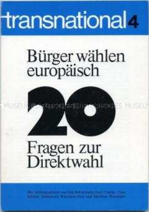 Quartalszeitschrift (?) "transnational" zur Europawahl