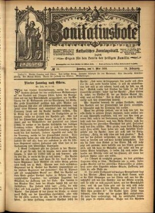 Erste Ausgabe vom Sonntag, den 08. Mai 1898.
