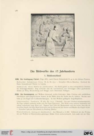 Die Bildwerke des 17. Jahrhunderts