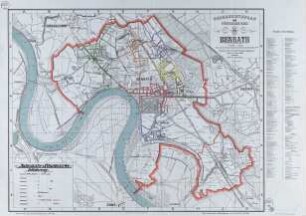 Übersichtsplan der Bürgermeisterei Benrath, Schulbezirke, katholisch