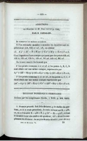 Division numérique ordinaire.
