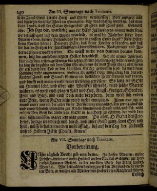 Am VII. Sonntage nach Trinitatis. - Am VIII. Sonntage nach Trinitatis.