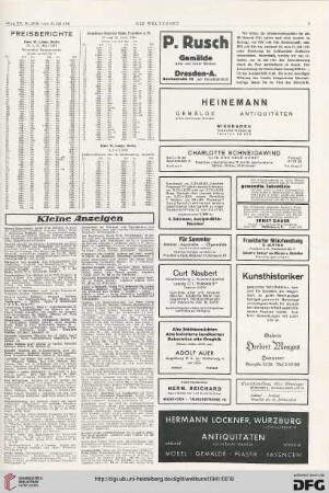Nr. 29/30 (20. Juli 1941), S. 9: Preisberichte