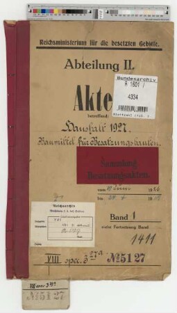 Haushaltsplan 1927: Baumittel für Besatzungsbauten