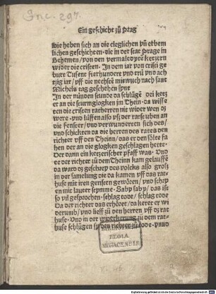 Die geschichten die da sint geschehen zu Prage : 1483. 10. 01.