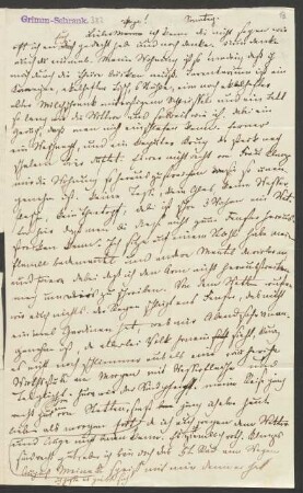 Brief an Dorothea Grimm und Wilhelm Grimm : 16.07.1843-14.10.1848