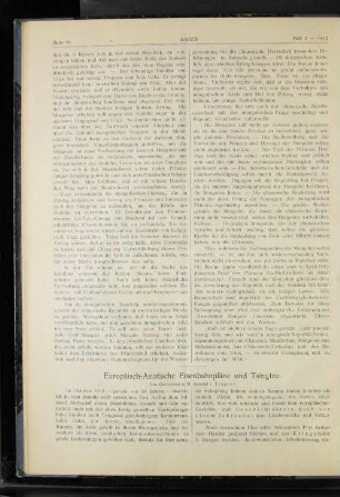 Europäisch-Asiatische Eisenbahnpläne und Tsingtau.