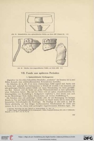 VII. Funde aus späteren Perioden