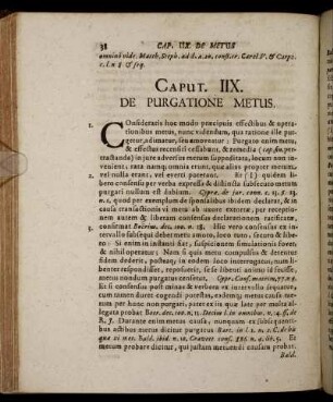 Caput IIX. De Purgatione Metus.