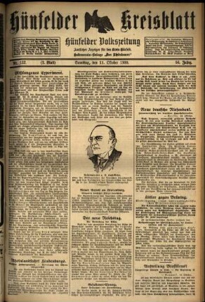 Zweite Ausgabe vom Samstag, den 11. Oktober 1930.