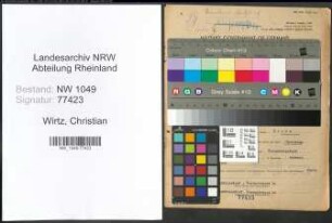 Entnazifizierung Christian Wirtz , geb. 10.08.1909 (Schreiner)