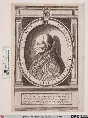 Bildnis Papst Hadrian VI. (Adriaen Florisz. Boeyens) (reg. 9. 1. 1522 - 14. 9. 1523)
