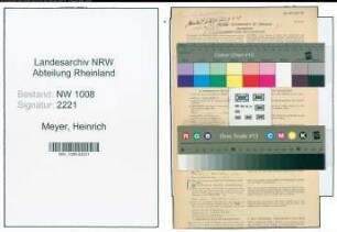 Entnazifizierung Heinrich Meyer , geb. 30.04.1899 (Verw.Angestellter)
