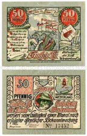 Westerland, Notgeld 50 Pfennig (Serienschein)