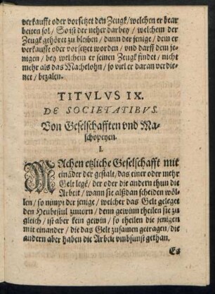 Titulus IX. De Societatibus.