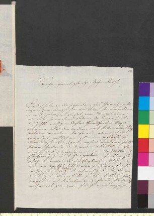 Brief von Krahe, Peter Joseph an Goethe, Johann Wolfgang von