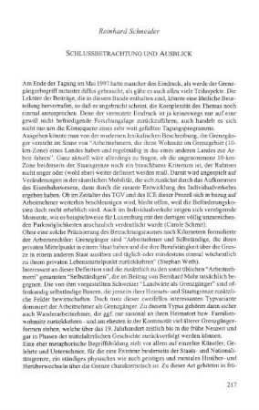 Schlußbetrachtung und Ausblick